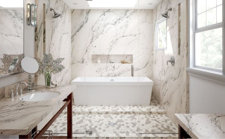 white marble bathroom spa